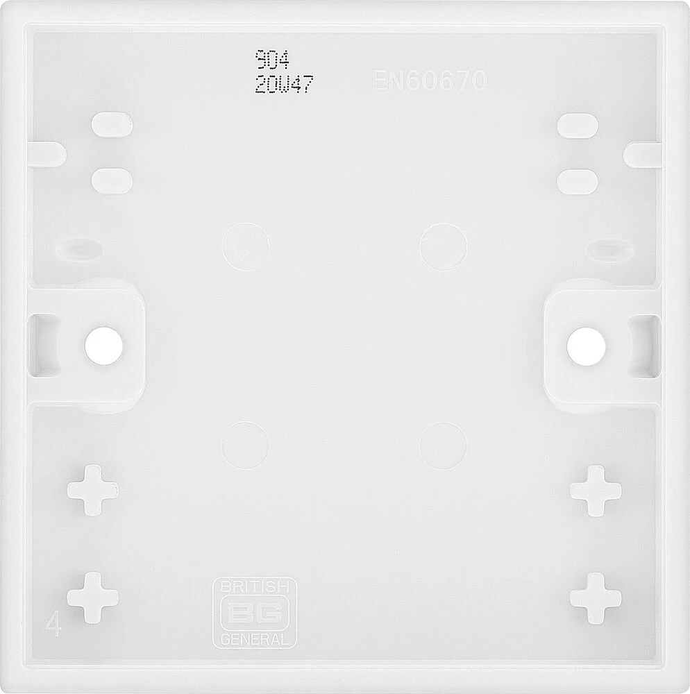 BG White Moulded Square Edge Single Blank Plate