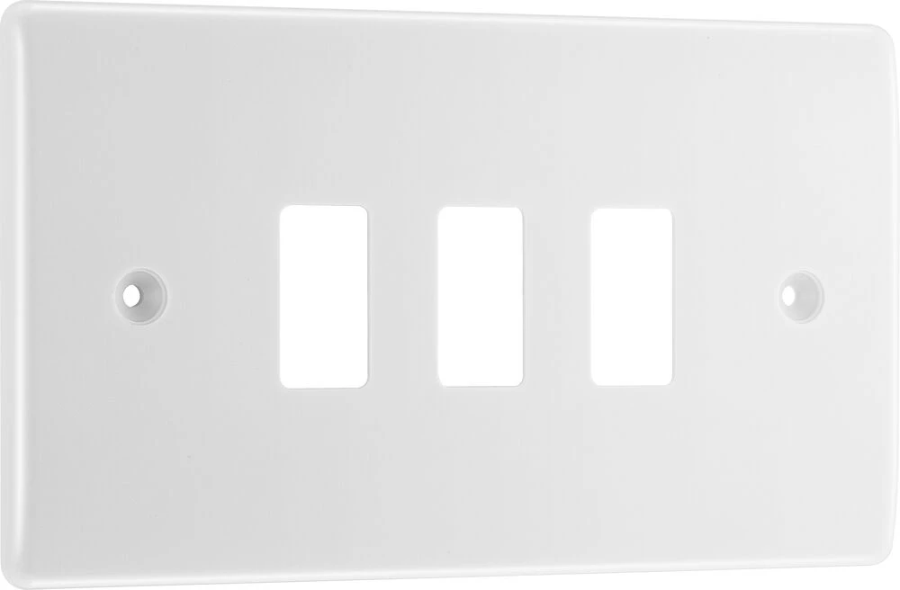 BG Grid Nexus Series White Moulded Front Plate 3 Module