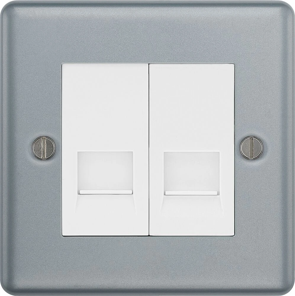 BG Metal Clad Double Secondary Telephone Socket, Screw Type