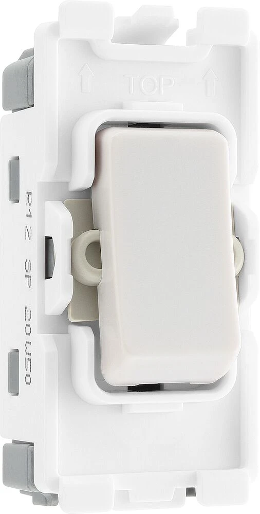 BG Grid 20A Switch Module 2 Way, Single Pole, White