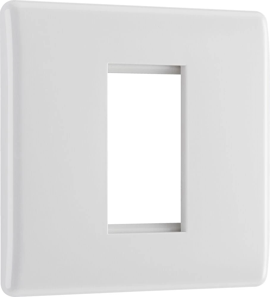 BG Nexus White Moulded Square Euro Module Front Plate 1 Module