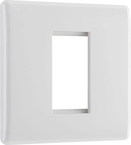 BG Nexus White Moulded Square Euro Module Front Plate 1 Module