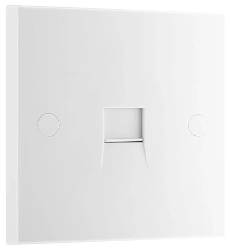 BG White Moulded Square Edge Single Secondary Telephone Socket Screw Type