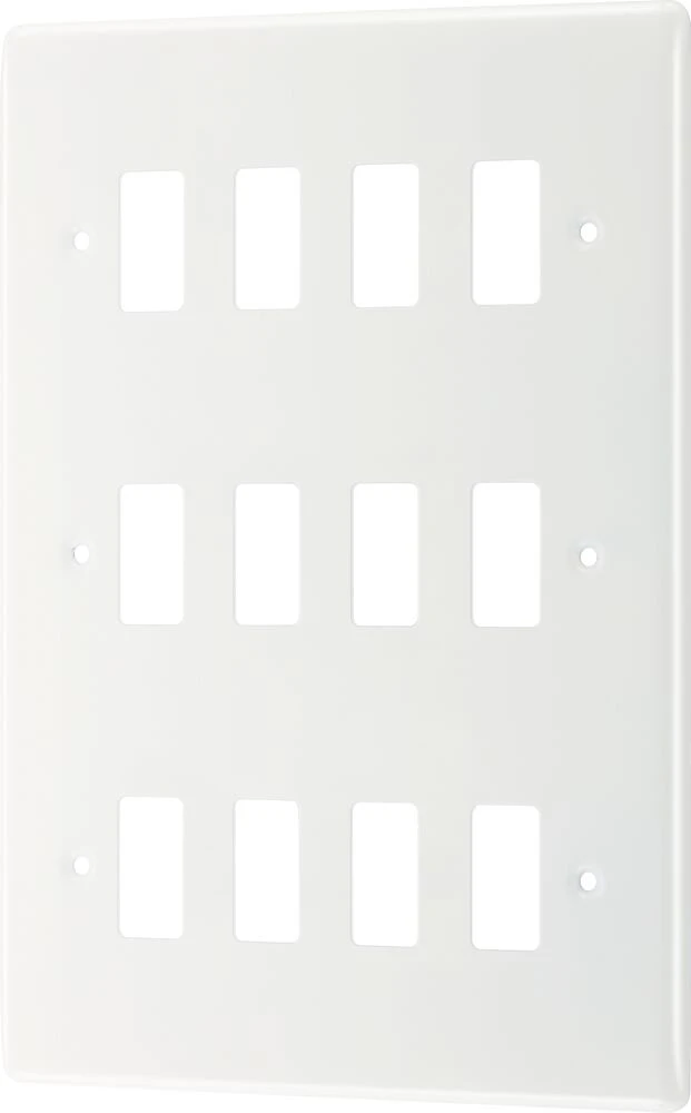 BG Grid Nexus Series White Moulded Front Plate 12 Module