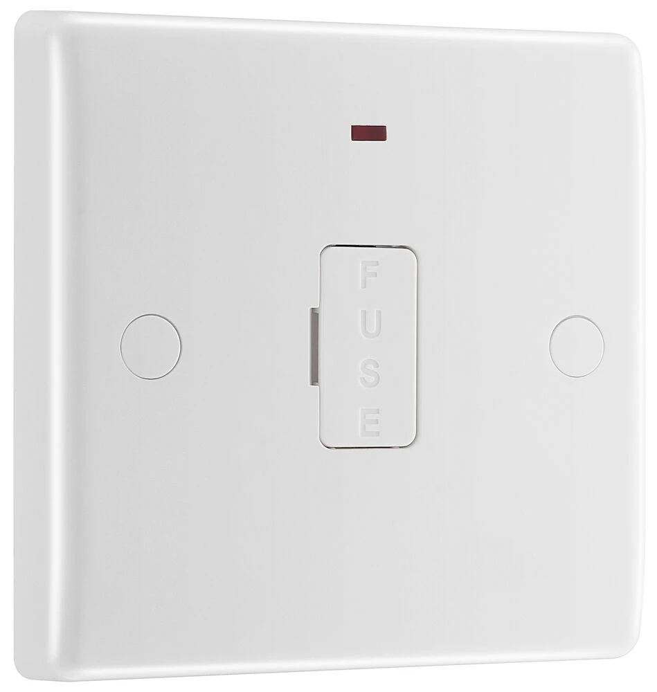 BG Nexus Series White Moulded 13A Unswitched Fused Connection Unit with LED Indicator and Flex Outlet