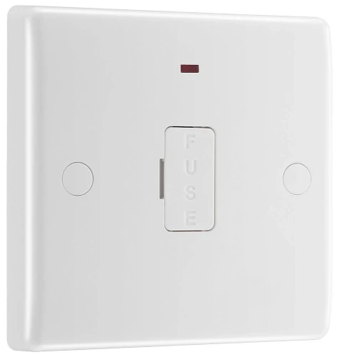 BG Nexus Series White Moulded 13A Unswitched Fused Connection Unit with LED Indicator and Flex Outlet