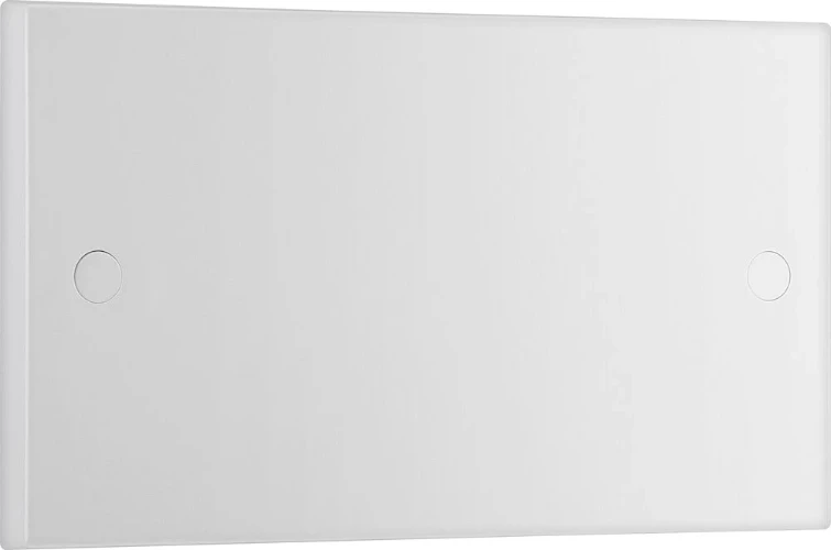 BG White Moulded Square Edge Double Blank Plate