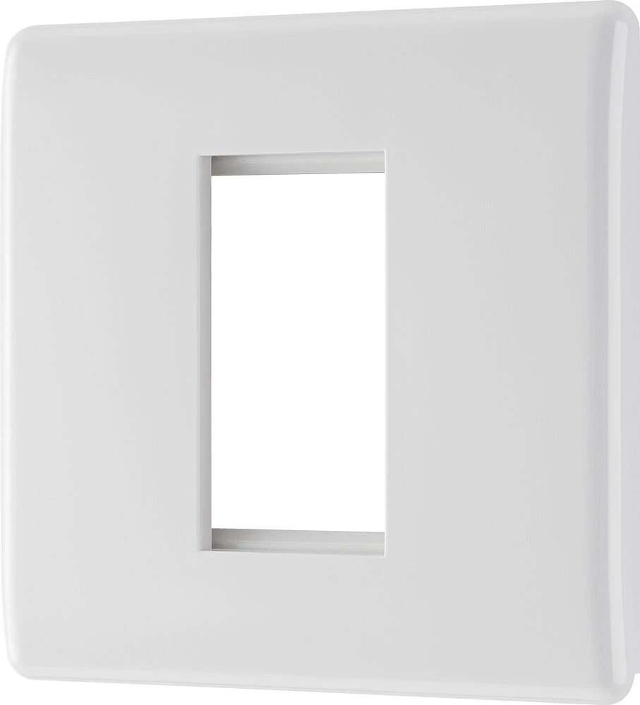 BG Nexus White Moulded Square Euro Module Front Plate 1 Module