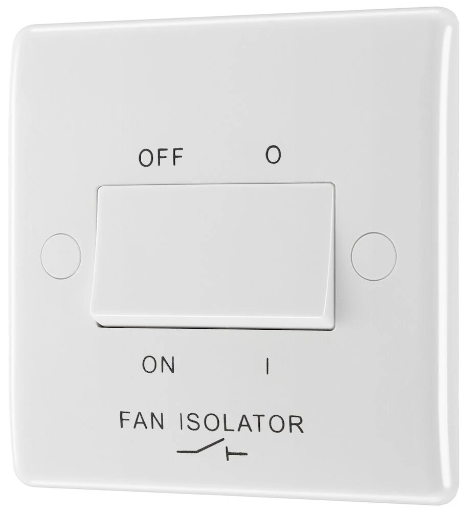 BG Nexus Series White Moulded 10AX Triple Pole Fan Isolator Switch