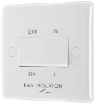 BG Nexus Series White Moulded 10AX Triple Pole Fan Isolator Switch