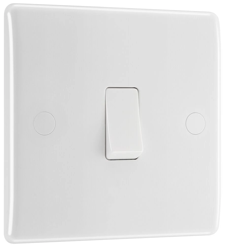 BG Nexus Series White Moulded 20A 16AX Single Switch 2 Way