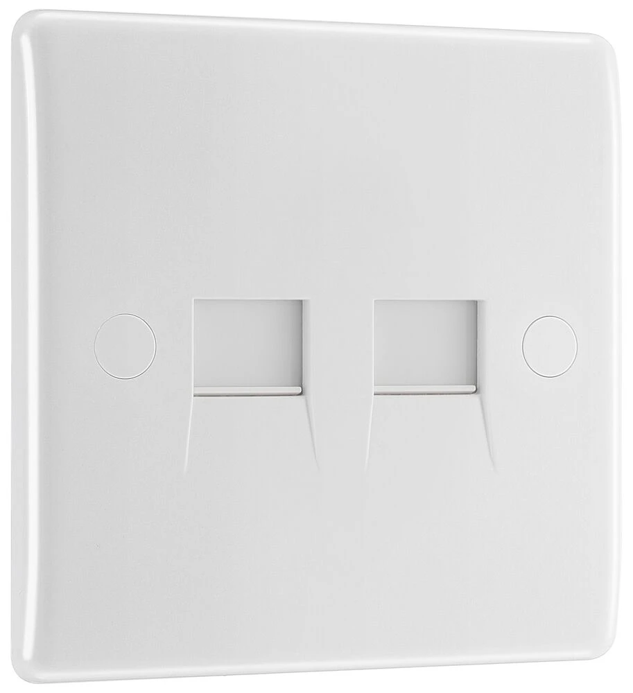 BG Nexus Series White Moulded Double RJ11 Telephone Socket Screw Type