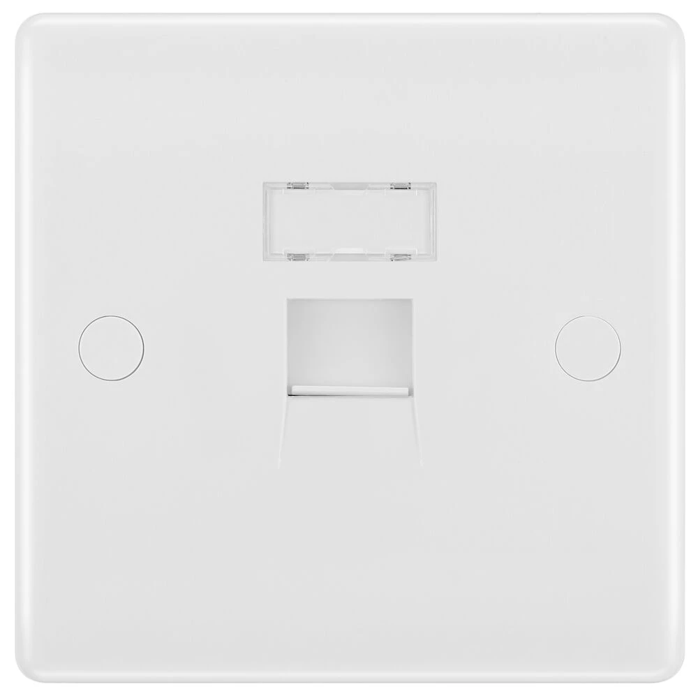 BG Nexus Series White Moulded Single RJ45 Telephone Socket IDC Type