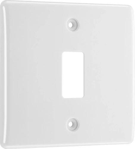 BG Grid Nexus Series White Moulded Front Plate 1 Module