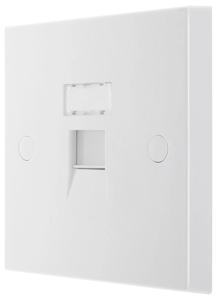 BG White Moulded Square Edge Single RJ45 Telephone Socket IDC Type