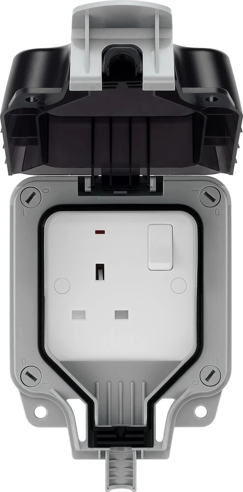 BG Nexus Storm, 13A Single Switched Socket, IP66