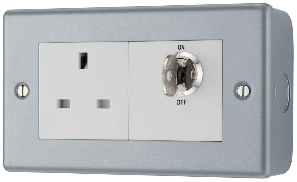 BG Metal Clad 13A Key Controlled Socket, Double Pole