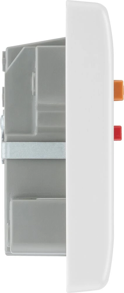 BG Nexus Series White Moulded Unswitched 13A Fused Connection Unit with RCD Protection and Flex Outlet