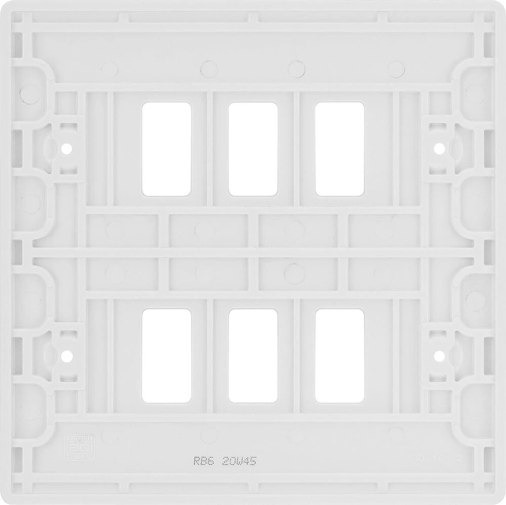BG Grid Nexus Series White Moulded Front Plate 6 Module