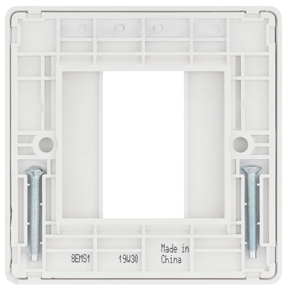 BG Nexus White Moulded Square Euro Module Front Plate 1 Module