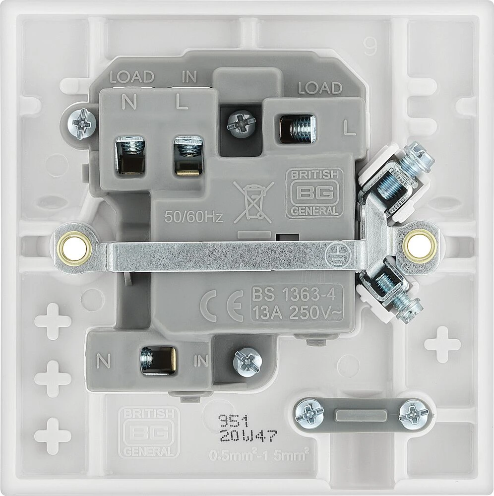 BG White Moulded Square Edge 13A Switched Fused Connection Unit with LED Indicator