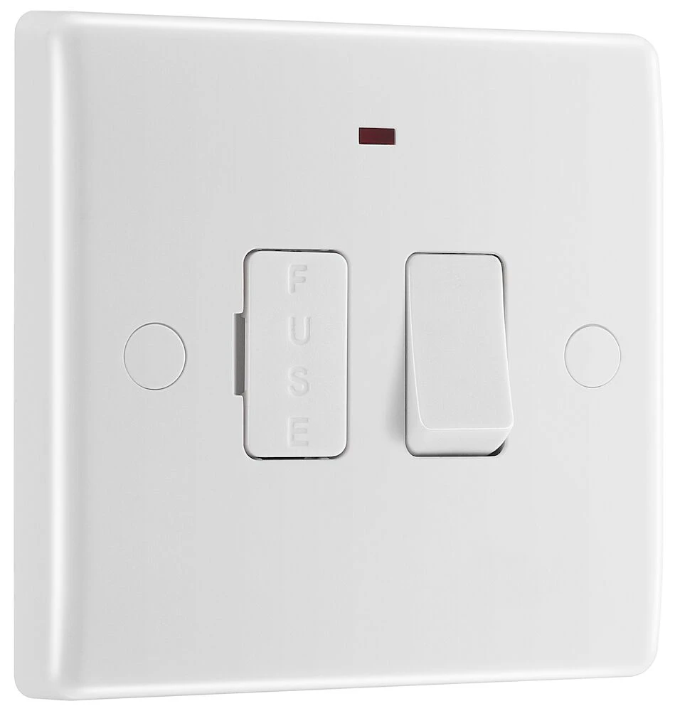 BG Nexus Series White Moulded 13A Switched Fused Connection Unit with LED Indicator and Flex Outlet