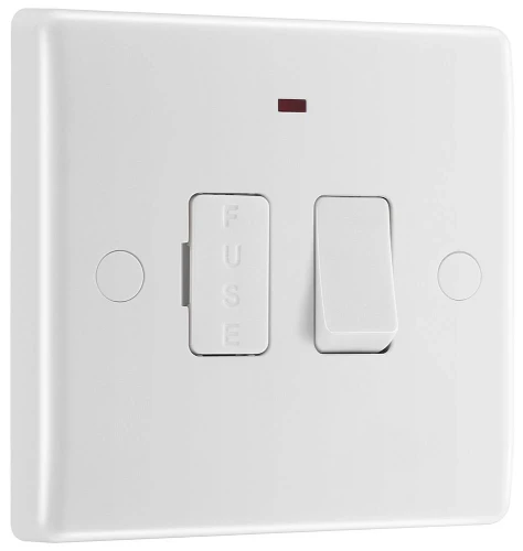 BG Nexus Series White Moulded 13A Switched Fused Connection Unit with LED Indicator and Flex Outlet