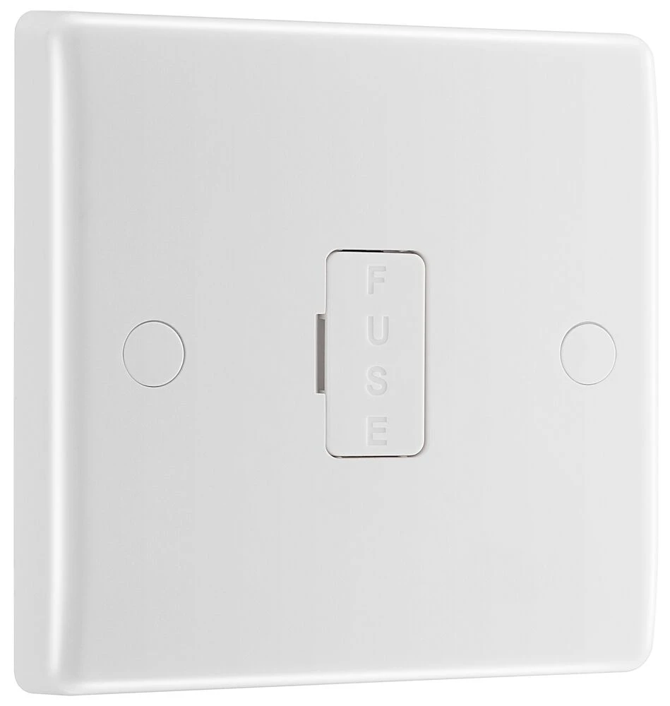 BG Nexus Series White Moulded 13A Unswitched Fused Connection Unit with Flex Outlet