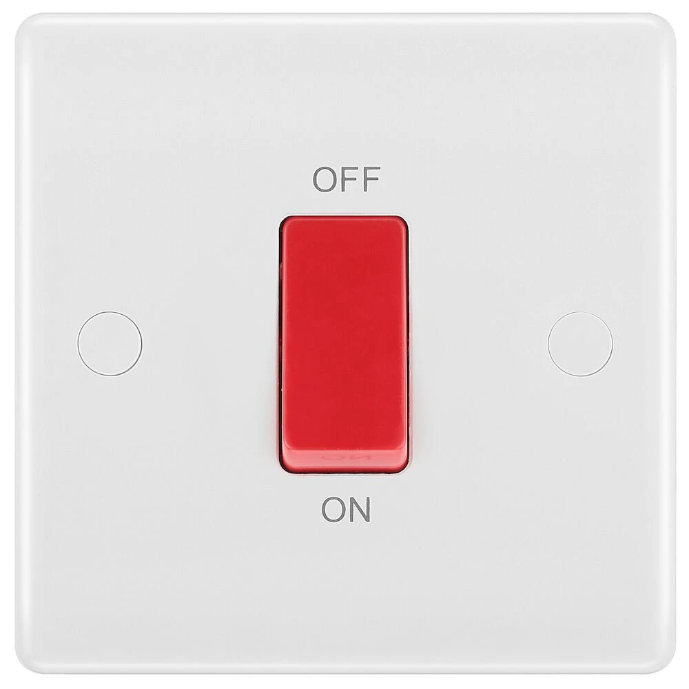 BG Nexus Series White Moulded 45A Square Plate Cooker Control Unit