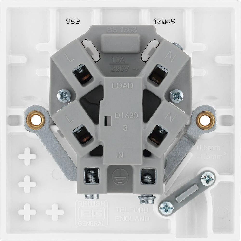 BG White Moulded Square Edge 3A Unswitched Fused Connection Unit