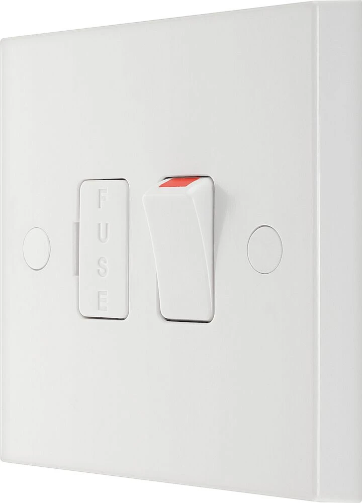 BG White Moulded Square Edge 13A Switched Fused Connection Unit