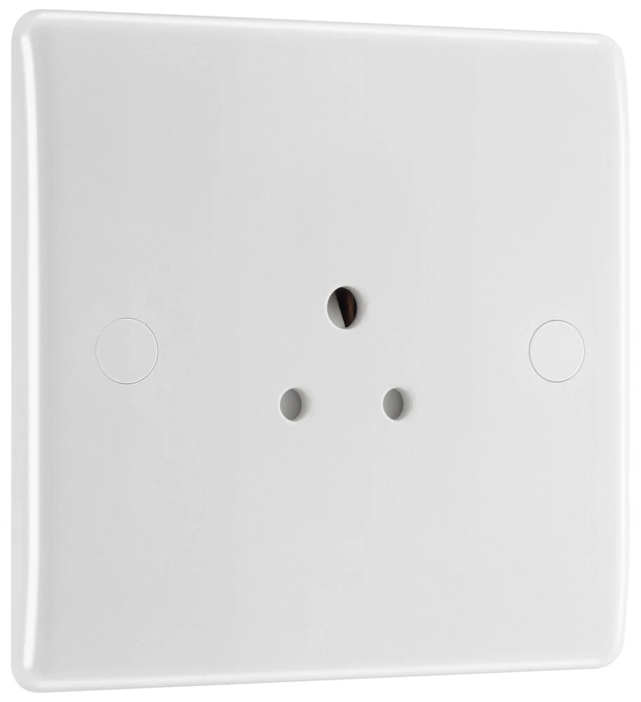 BG Nexus Series White Moulded 2A Single Round Pin Unswitched Socket