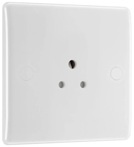 BG Nexus Series White Moulded 2A Single Round Pin Unswitched Socket