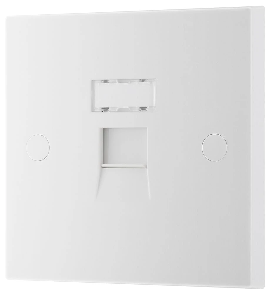 BG White Moulded Square Edge Single RJ45 Telephone Socket IDC Type