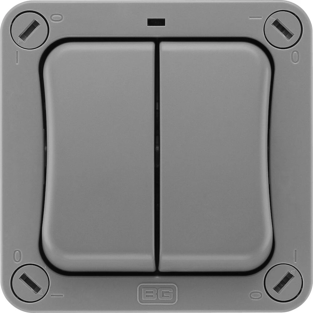 BG Weatherproof, 20A Double Switch, 2 Way, IP66