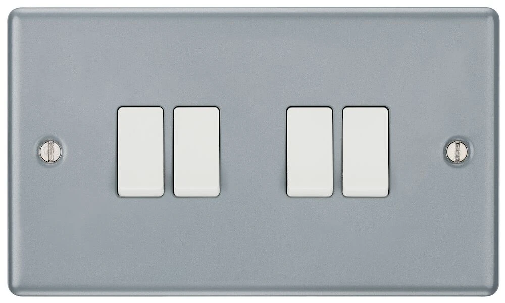 BG Metal Clad 20A 16AX Quadruple Switch, 2 Way