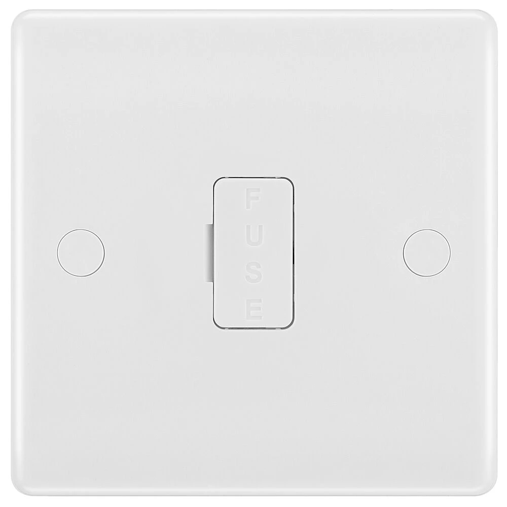 BG Nexus Series White Moulded 13A Unswitched Fused Connection Unit with Flex Outlet