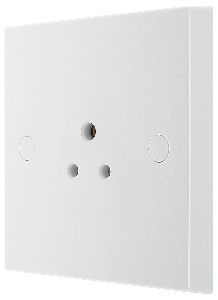 BG White Moulded Square Edge 2A Single Round Pin Unswitched Socket