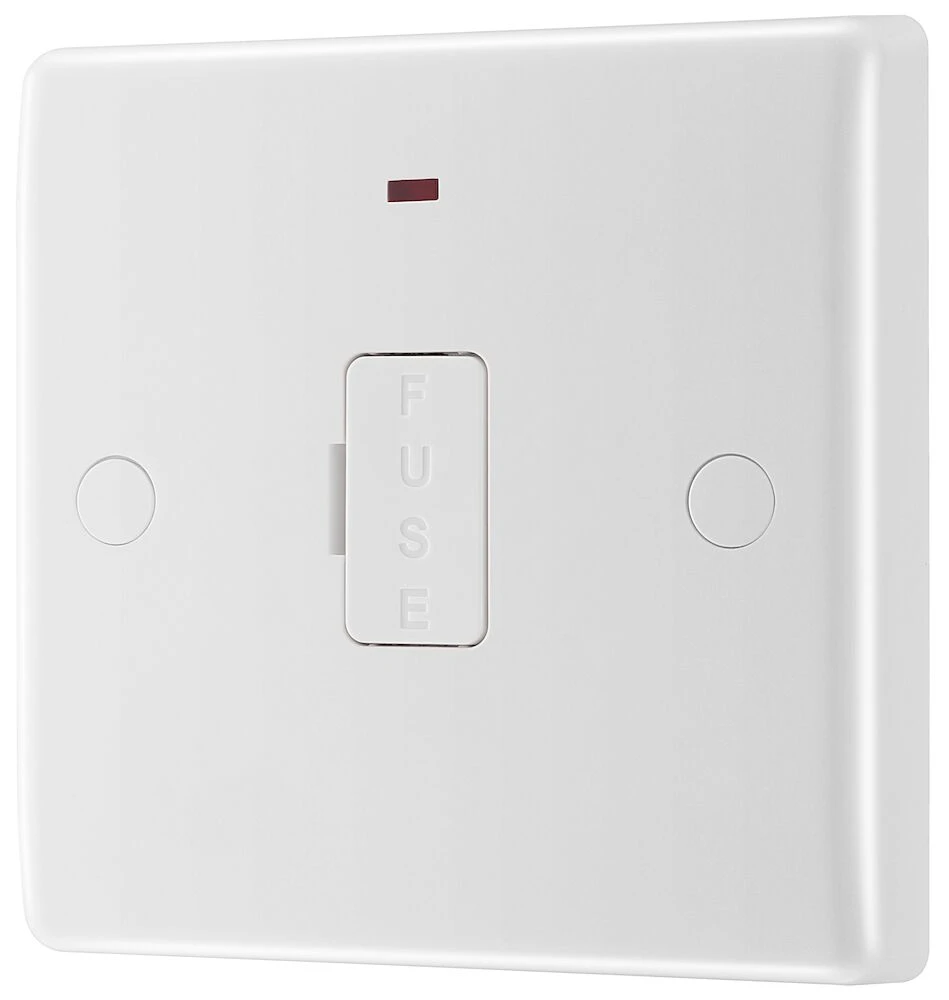 BG Nexus Series White Moulded 13A Unswitched Fused Connection Unit with LED Indicator and Flex Outlet