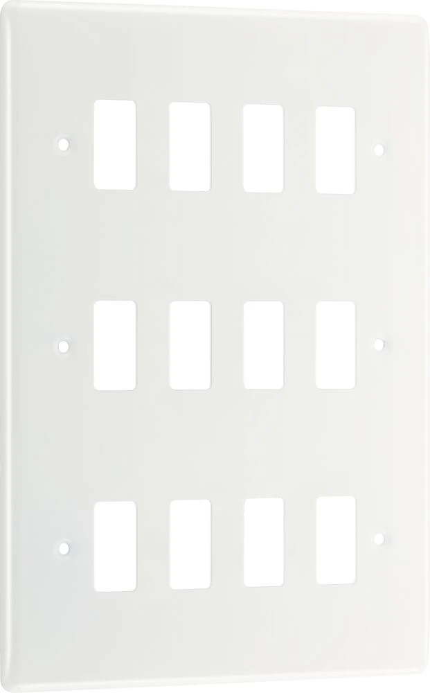 BG Grid Nexus Series White Moulded Front Plate 12 Module