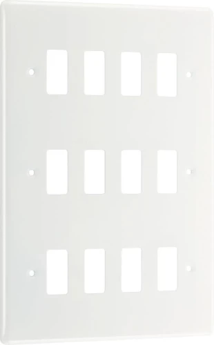 BG Grid Nexus Series White Moulded Front Plate 12 Module