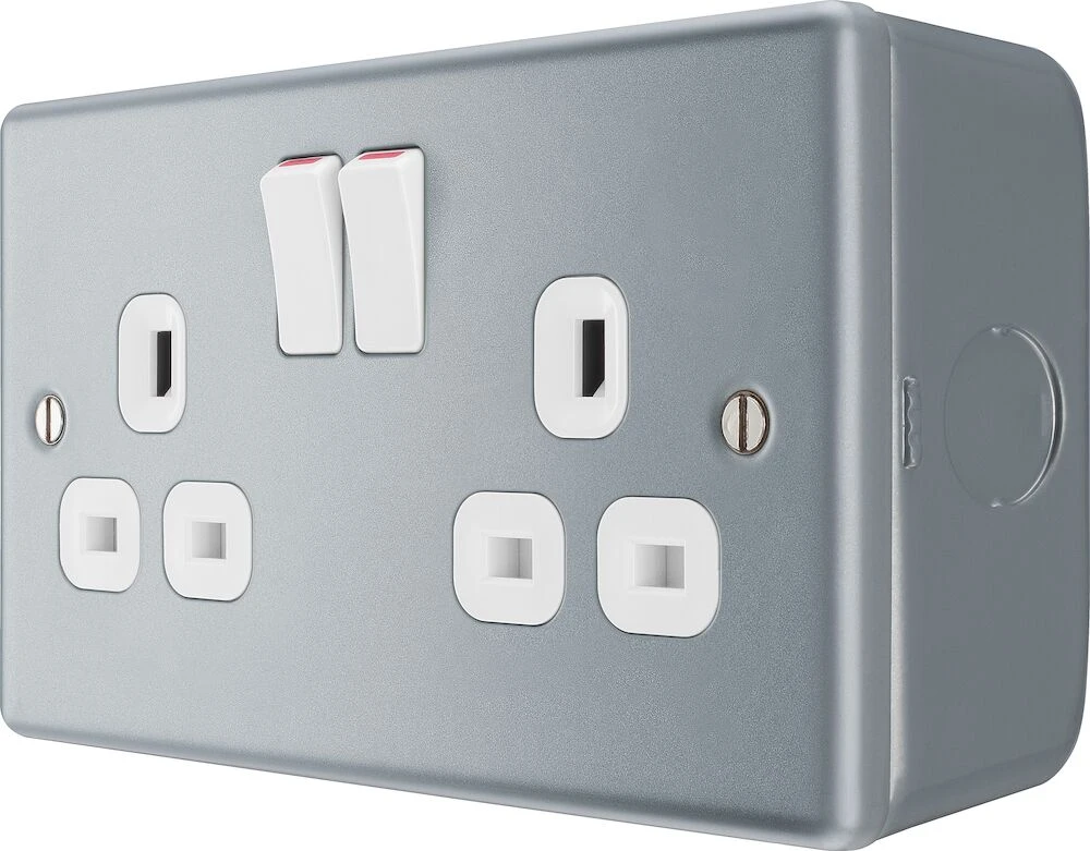 BG Metal Clad 13A Double Switched Socket