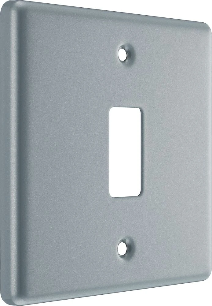 BG Grid Metal Clad Square Front Plate 1 Module