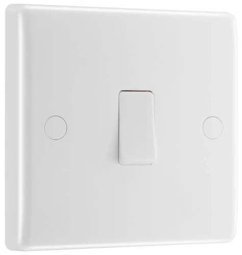 BG Nexus Series White Moulded 20A Single Switch With Flex Outlet