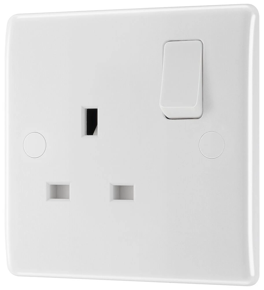 BG Nexus Series White Moulded 13A Single Switched Socket
