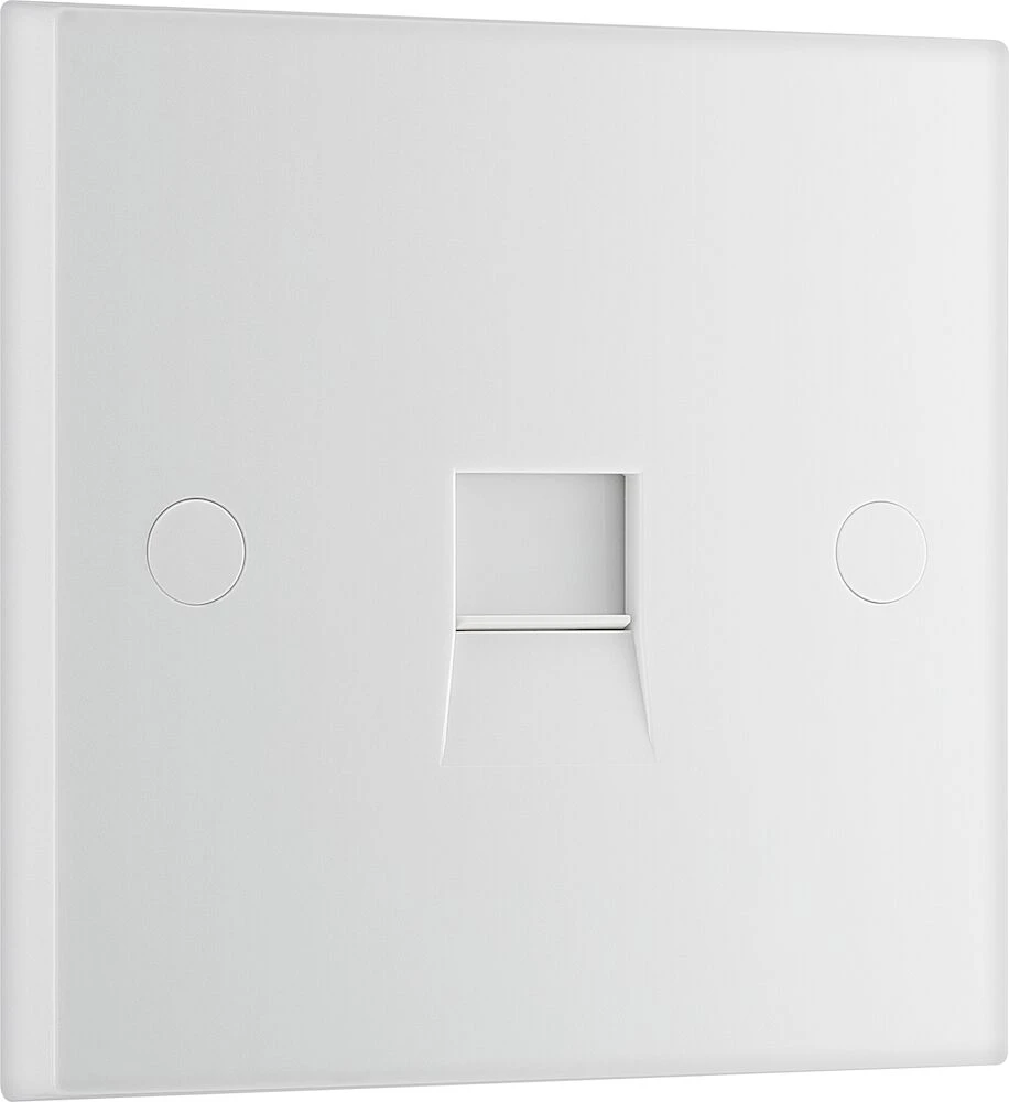 BG White Moulded Square Edge Single Master Telephone Socket Screw Type