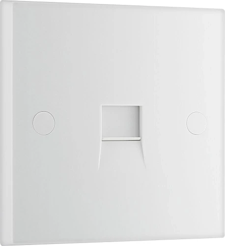 BG White Moulded Square Edge Single Master Telephone Socket Screw Type