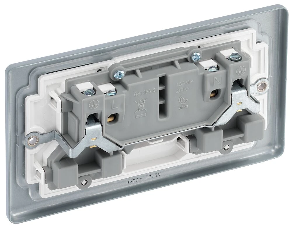 BG Metal Clad 13A Double Unswitched Socket