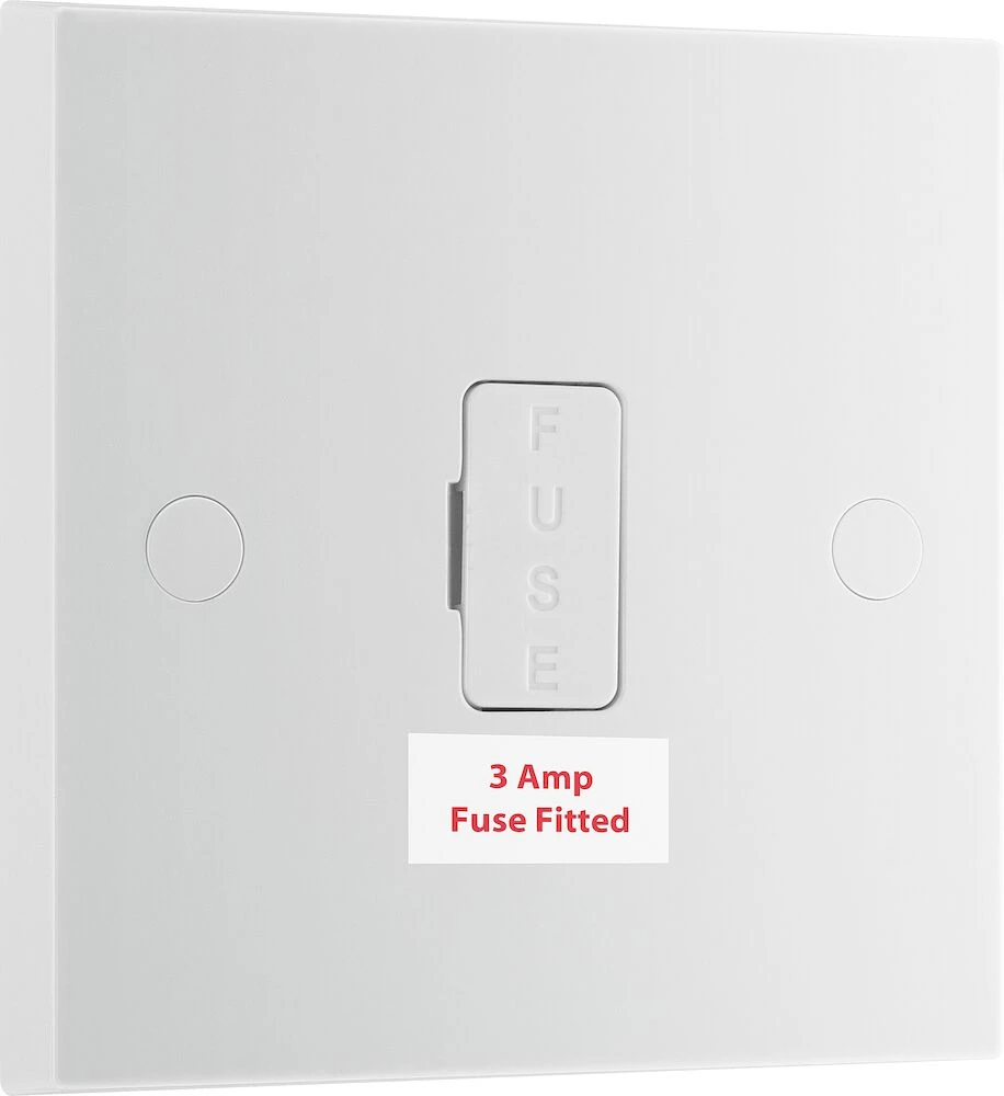 BG White Moulded Square Edge 3A Unswitched Fused Connection Unit