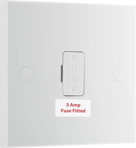 BG White Moulded Square Edge 3A Unswitched Fused Connection Unit